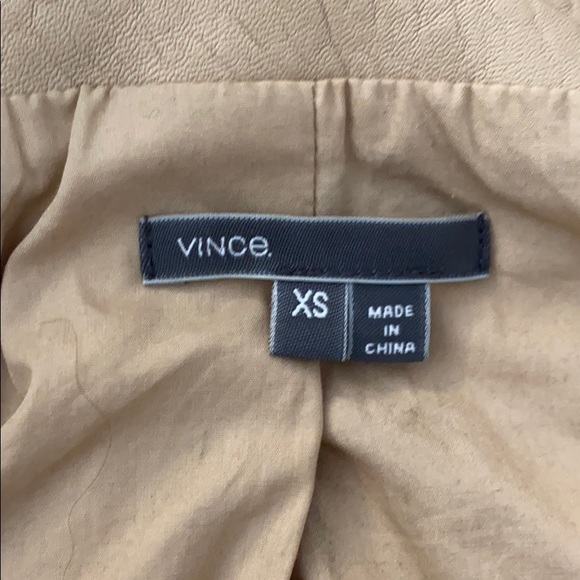 vince light camel leather jacket - Picture 3 of 4